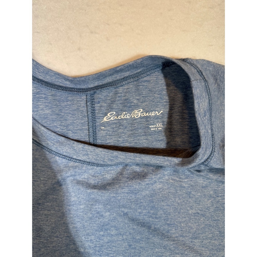 Eddie Bauer Womens XXL Heather Gray Short Sleeve Athletic T Shirt Top - Picture 3 of 3